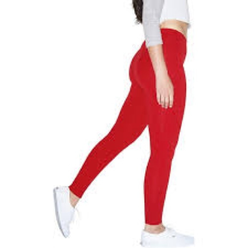 American Apparel red spandex pants/leggings - Picture 3 of 5